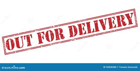 Out For Delivery Red Stamp Stock Illustration Illustration Of Delivery