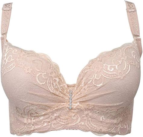 Sweettiantian Sexy Damen Beige Top Qualität Spitze V Soft Push Up Bra