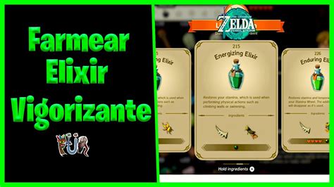 Como Farmear Elixir Vigorizante En Zelda Tears Of The Kingdom Youtube