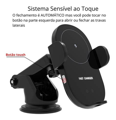 Suporte Para Carro Que Carrega Celular Sem Fio Wireless W Frete Gr Tis