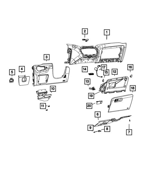 2014 2023 Jeep Cherokee Glove Box Door Latch Striker Right 68155775AA