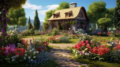 Premium Ai Image A House In The Garden