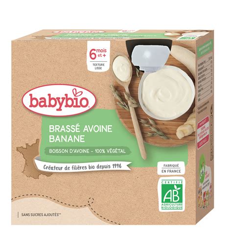 BABYBIO 100 végétal Gourde brassé avoine et banane bio dès 6 mois