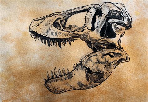 Tyrannosaurus skull Painting by Harm Plat - Fine Art America