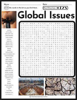 Global Issues Word Search World Population Food Insecurity