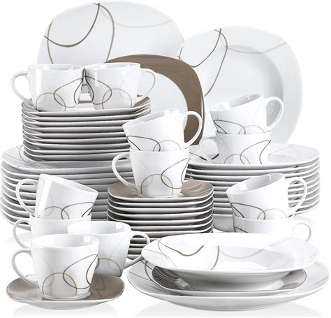 Amazon Veweet Series Nikita Piece Dinnerware Sets White