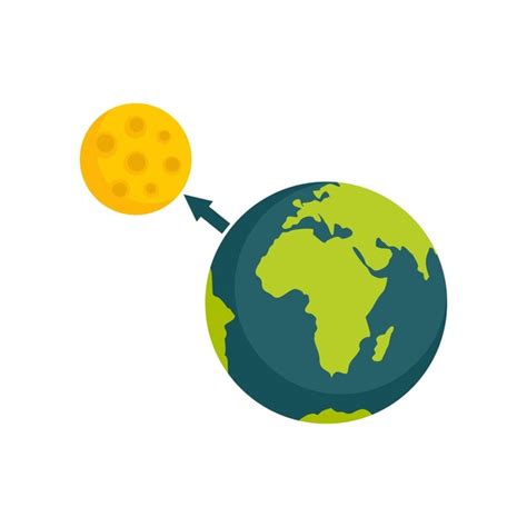 Premium Vector Earth Moon Gravity Icon Flat Illustration Of Earth