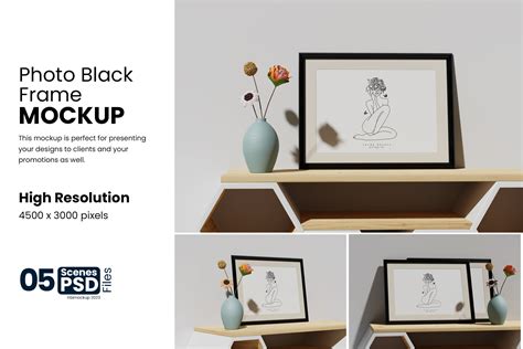 Photo Black Frame Mockup Graphic By Bimockups Creative Fabrica