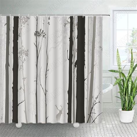 Boho Mid Century Modern Shower Curtains Abstract Retro Geometric Arch