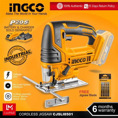 Ingco Cjsli V Lithium Ion Cordless Jigsaw Jig Saw P S