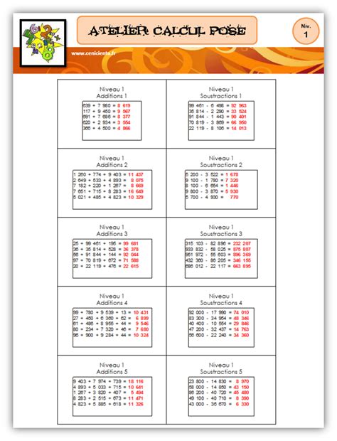 Cm Ateliers Math Matiques Calcul Pos Et Calcul Mental