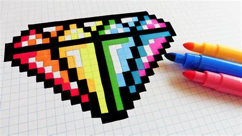 Handmade Pixel Art How To Draw Rainbow Diamond Pixelart Pixel