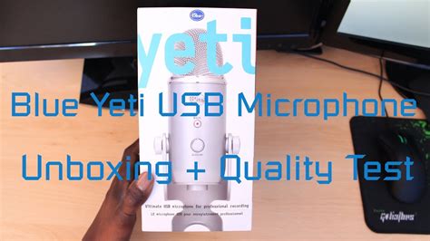 Blue Yeti Usb Microphone Unboxing Quality Test Youtube