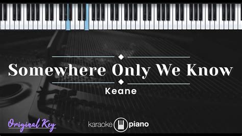 Somewhere Only We Know Keane Karaoke Piano Original Key Youtube