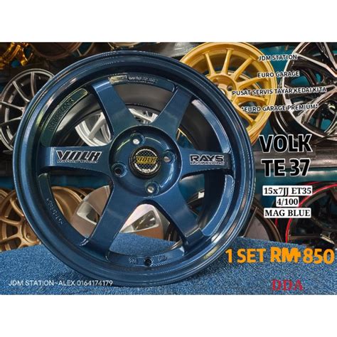 Ready Stock Sport Rim Baru Te37 Mag Blue Blm Flx Vios Myvi Shopee