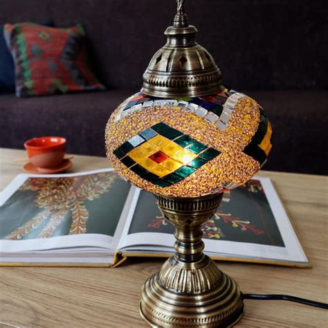 Handmade Turkish Mosaic Table Lamp Largenazar Stained Glass Etsy