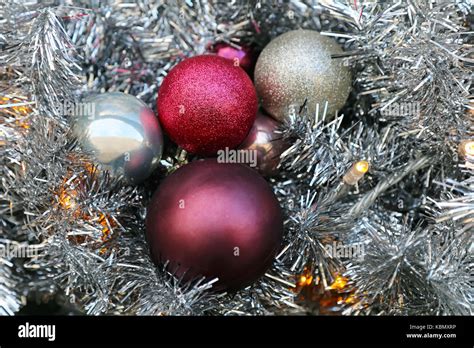 Christmas Bauble Decoration In Cluster Stock Photo Alamy