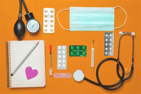 Premium Photo Medical Cardiological Equipment On Orange Background