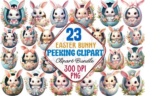 Easter Bunny Peeking Egg Sublimation Graphic By Craftart · Creative Fabrica