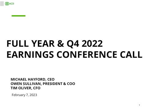 Ncr Corporation 2022 Q4 Results Earnings Call Presentation Nysevyx Seeking Alpha