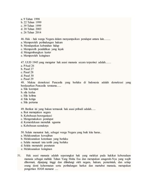 Soal Ham Pkn Kelas Xi Pdf