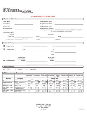 Fillable Online Obs Fsu Departmental Copier Update Form Obs Fsu Edu