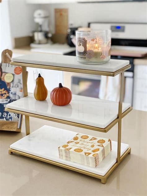 Marble Brass Tiered Stand Diy Kitchen Accessories Wall Shelves