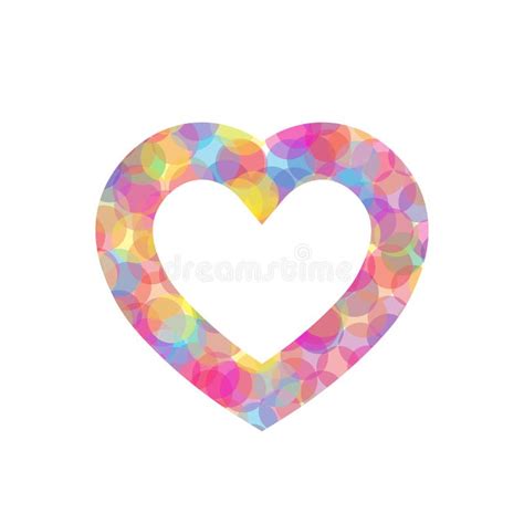 Colorful Heart Outline Vector Illustration Of Multicolored Dot Mosaic