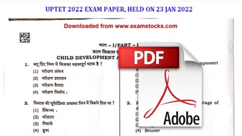 Uptet Question Paper 2022 Pdf And Answer Key Download Exam Stocks