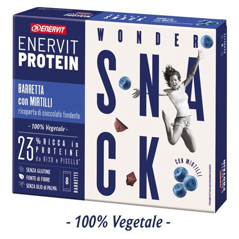 Enervit Protein Astuccio 8 Barrette Wonder Snack Con Mirtilli Ricoperta