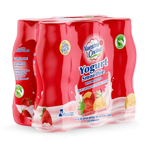 Nuestra Cocina Strawberry Banana Drinkable Yogurt Fresa Platano 7 Fl