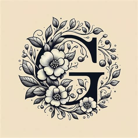 Logotipo De Monograma Floral Alphabet G Vetor Imagem Premium Gerada