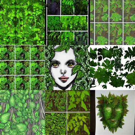 Leaves Vines Moss Foliage Face Concept Art Stable Diffusion Openart