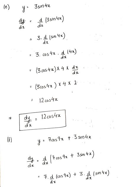 Solved Differentiate The Following Algebraic And Trigonometric