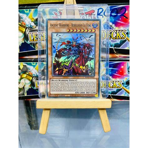 Dưa Hấu Yugioh Lá Bài Thẻ Bài Ancient Warriors Rebellious Lu Feng Super Rare Tặng Bọc