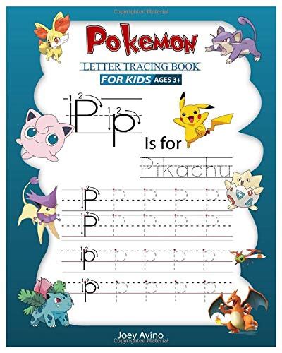 Pokemon Letter Tracing Book for Kids: Letter Tracing, Handwriting ...