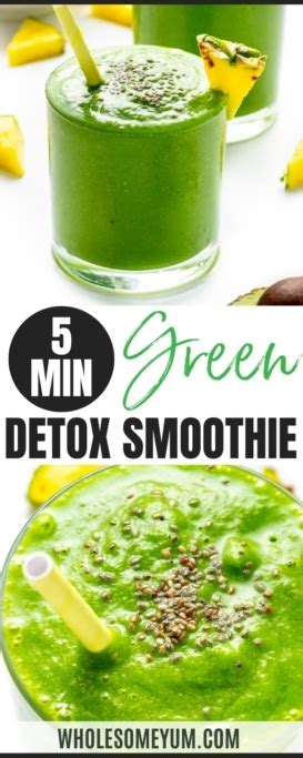 Detox Smoothie 5 Ingredients Wholesome Yum