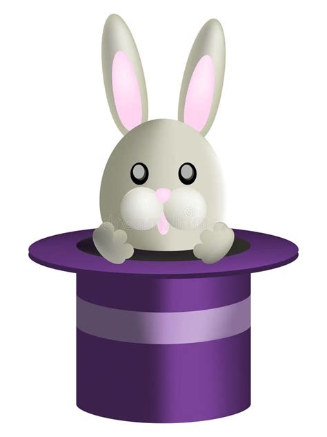 White Bunny In A Magic Top Hat Stock Illustration Illustration Of