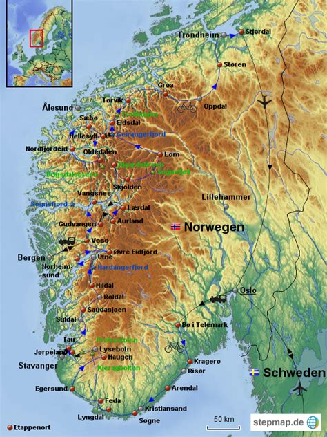 Stepmap Norwegen Landkarte Für Norwegen