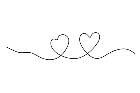 Minimalist Heart Drawing With Continuous Lineabstract And Trendy Vector ...