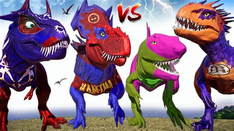 Spider Man 2099 Ultimasaurus And Carnotaurus Indoraptor T Rex Jurassic World Evolution Dinosaurs