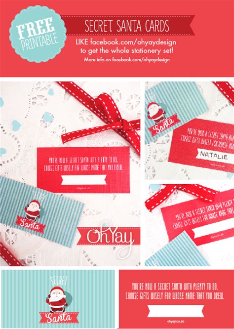 Secret Santa Cards Printable