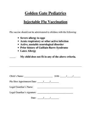 Flu Vaccine Form PDF Complete With Ease AirSlate SignNow