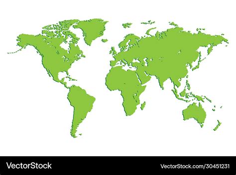 World Map Isolated Political Map Flat Royalty Free Vector
