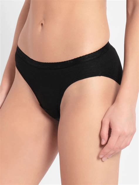 Jockey Mid Waist Bikini Panties With Outer Elastic Pack Of 2 Dark Poftik