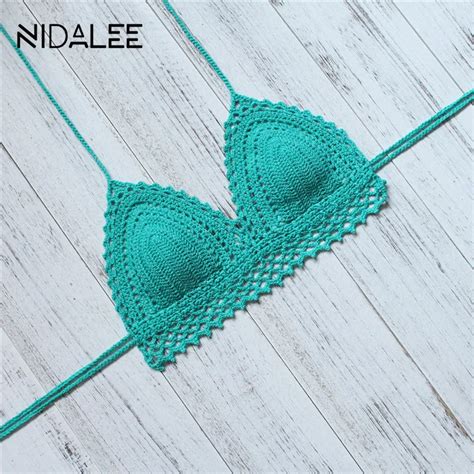 2018 Crochet Swimwear Women Maillot De Bain Crochet Bikini Top Brazilian Biquini Push Up Bikini