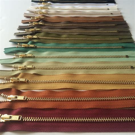 Metal Zippers Inch Closed Bottom Ykk Brass Teeth Zips Etsy