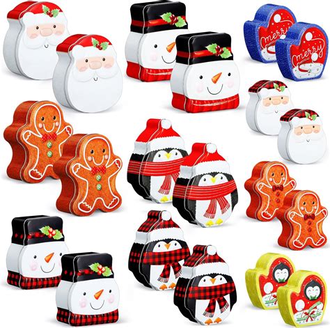 Amazon Yaomiao Pcs Christmas Cookie Tins Xmas Metal Cookie Tins