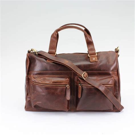 Vintage Brown Leather Travel Holdall By The Leather Store | notonthehighstreet.com