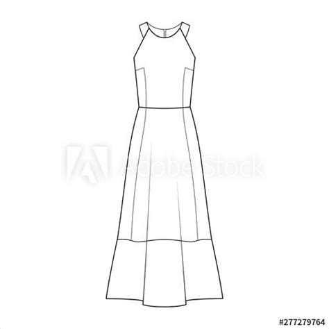 Dress Fashion Flat Sketch Template 이 스톡 벡터 구입 및 Adobe Stock에서 유사한 벡터 검색 Adobe Stock 패션 스타일